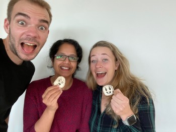 The film production team:  Flavio Bonani, Arya Lekshimi Nair & Haley Ehlers